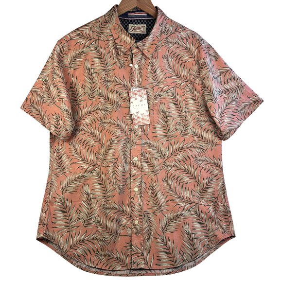 Jachs NY Mens Short Sleeve Button-Down Shirt Leaf Print Sz L Breeze Easy Wear - Picture 3 of 14